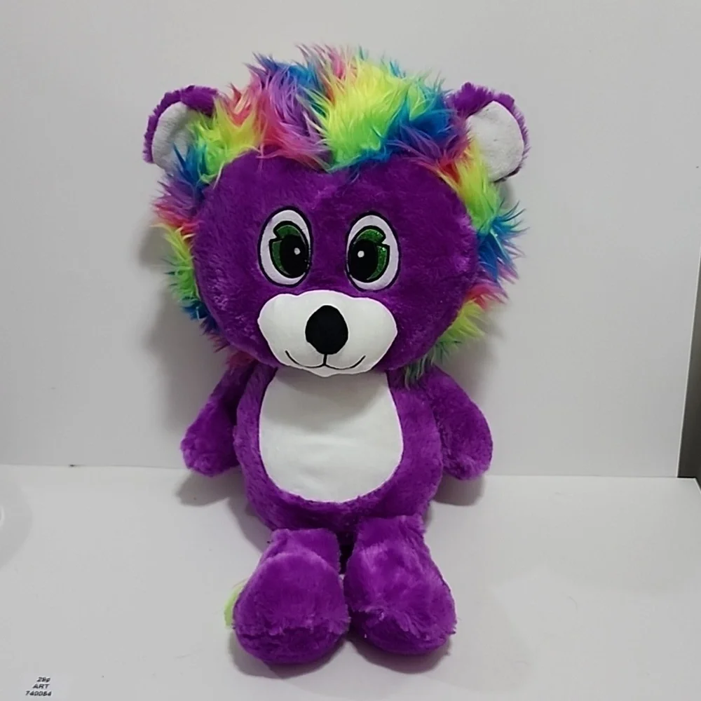 B.J. Toy Co Inc Purple Lion With Rainbow Hair 18 Inches Long‎